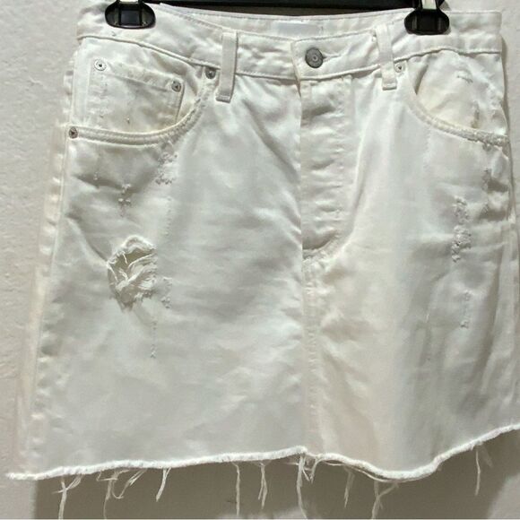BOYISH Skirt Womens 28 White Denim Mini- Skirt - Picture 10 of 12